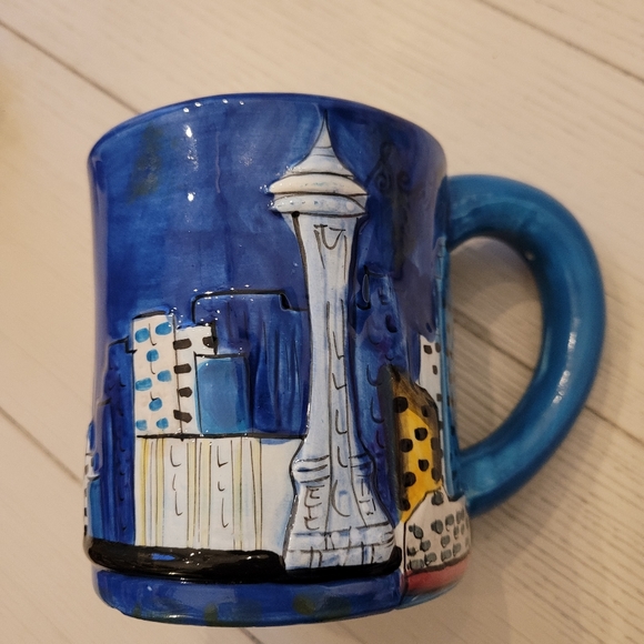 Seattle skyline coffee mug cup space needle blue - Picture 9 of 12